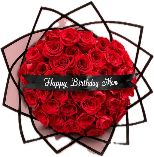 Red rose bouquet with Happy Birthday Mom sash, Mother's birthday flowers Orlando
